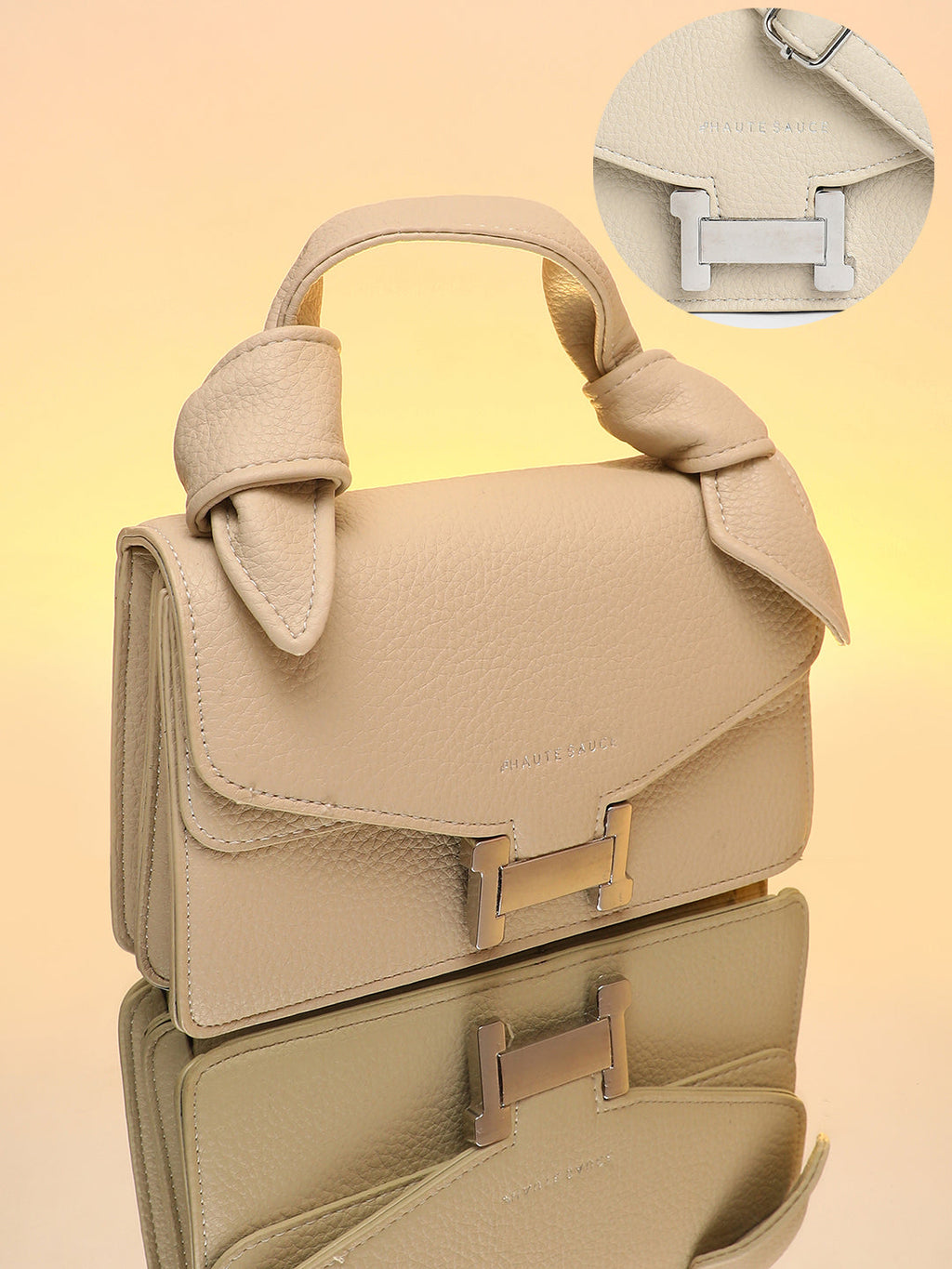 The Monogram Sash Hand Bag - Bone White