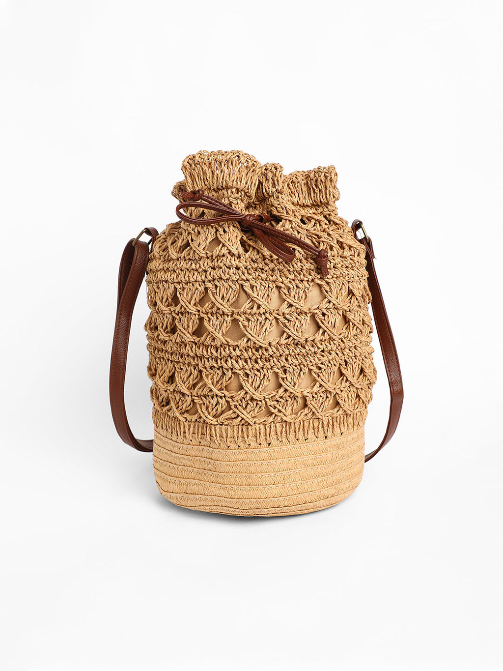 The Straw Bucket Bag - Beige