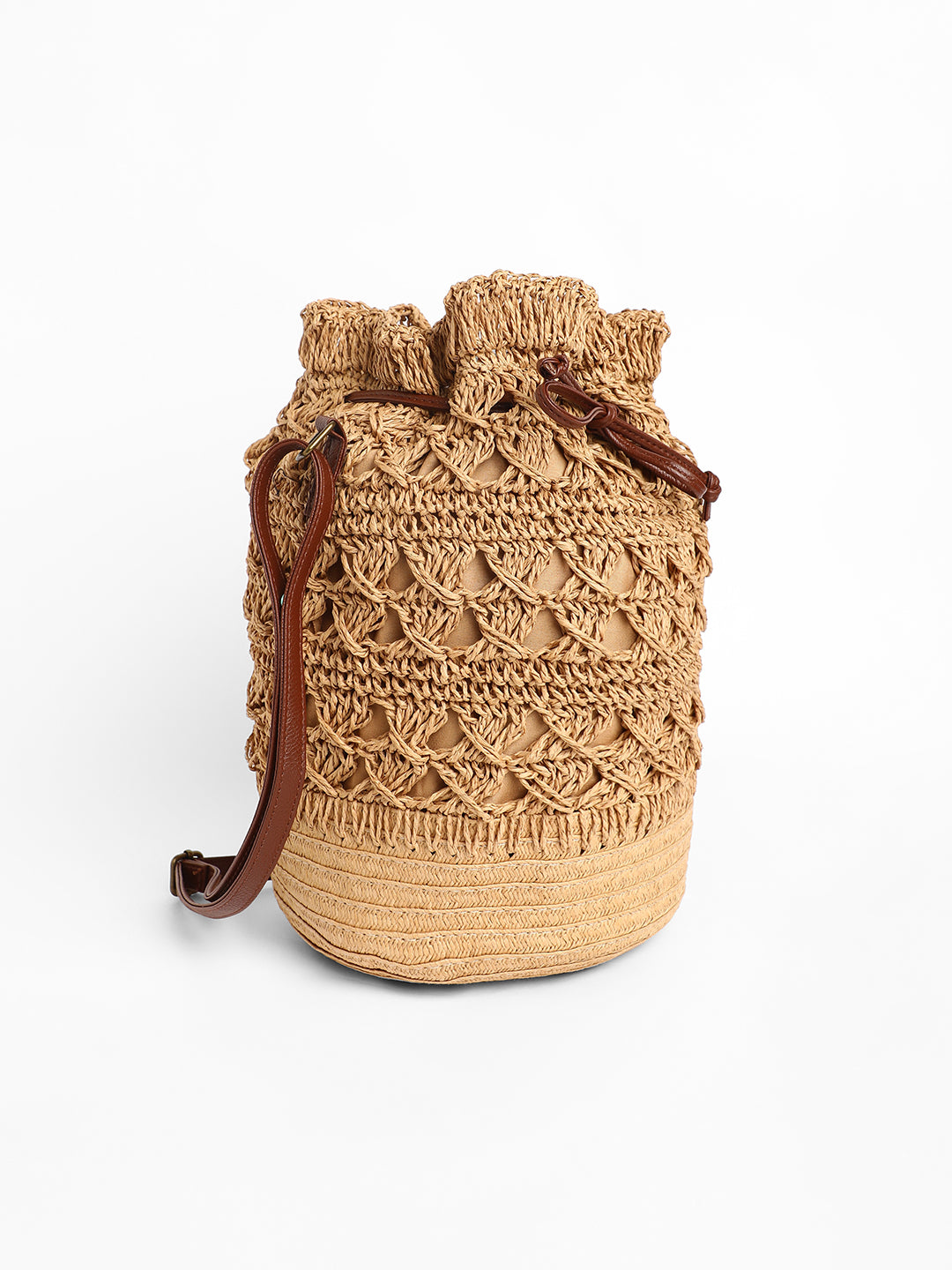 The Straw Bucket Bag - Beige