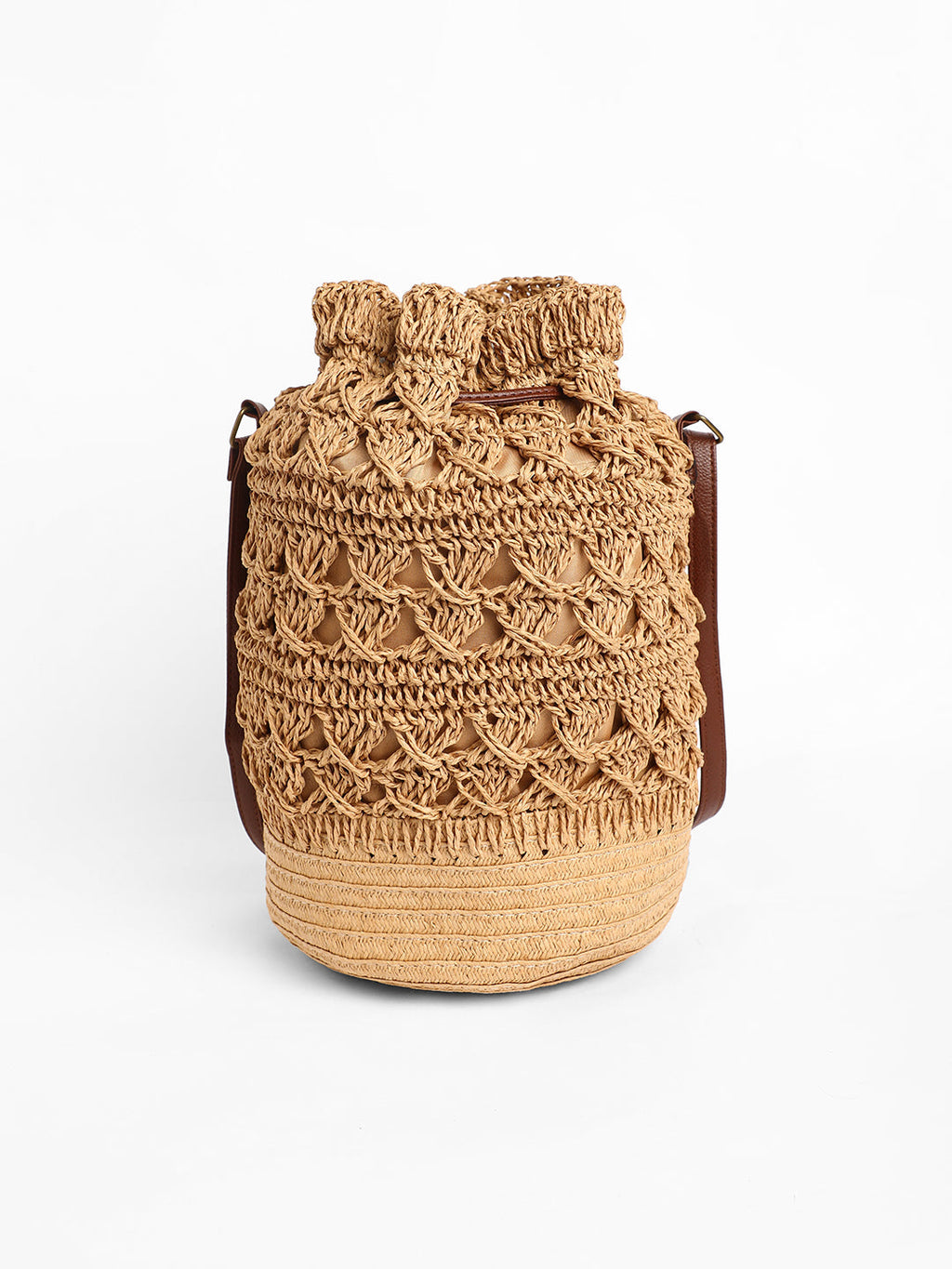 The Straw Bucket Bag - Beige