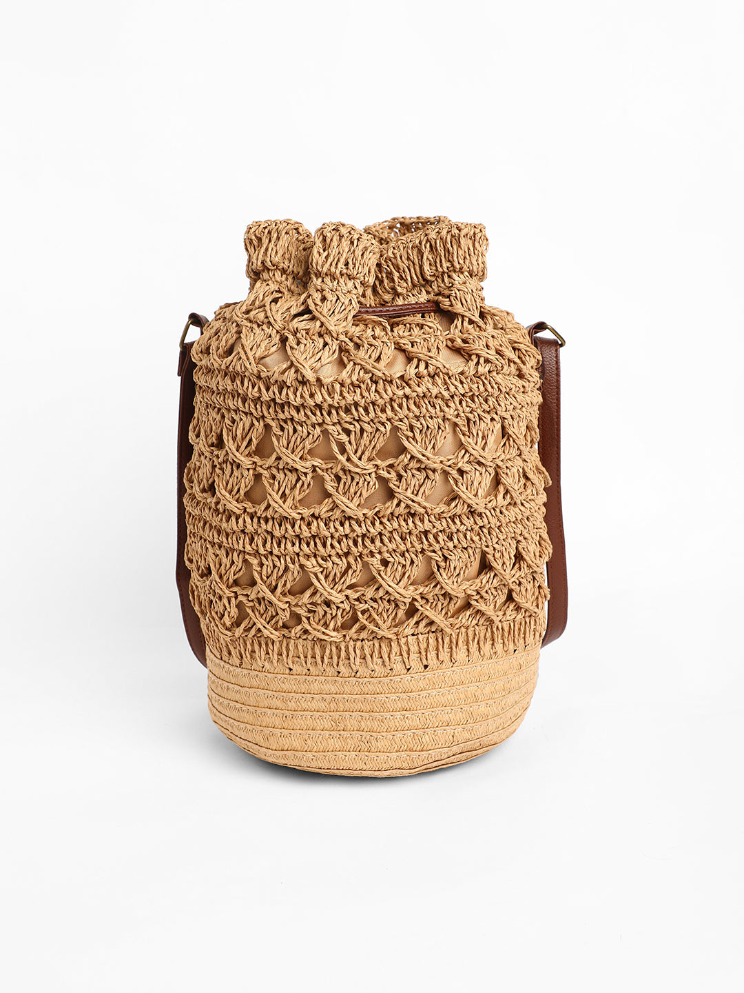 The Straw Bucket Bag - Beige