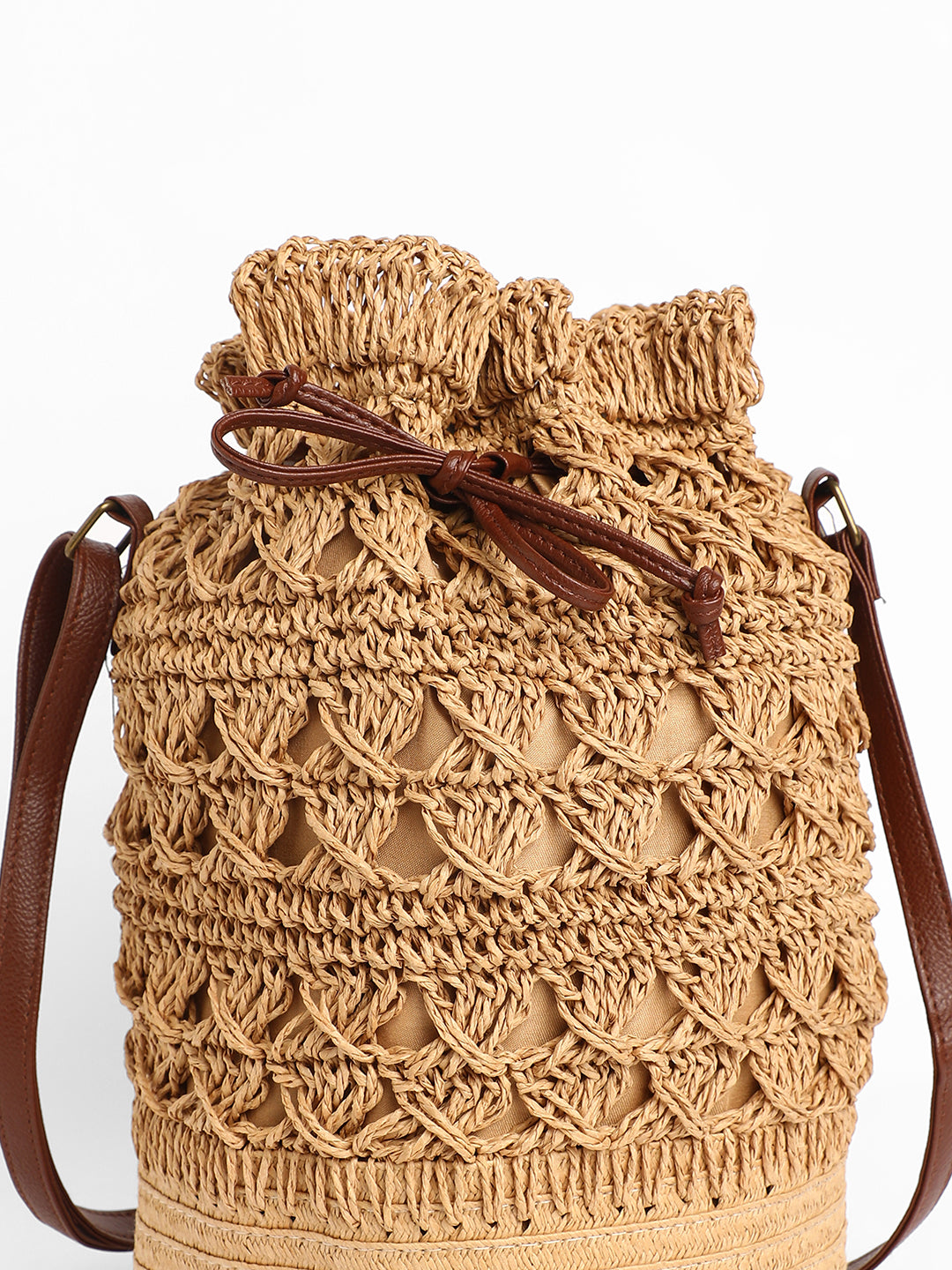 The Straw Bucket Bag - Beige