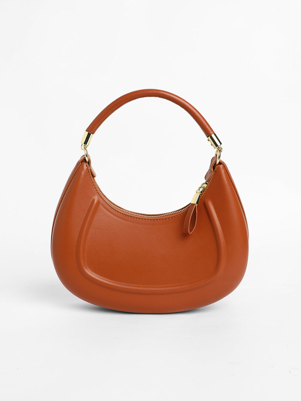 The Curve Hand Bag With Pouch - Chocolate Brown