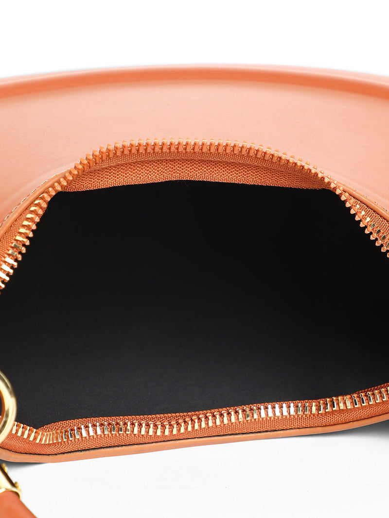 The Curve Hand Bag With Pouch - Chocolate Brown