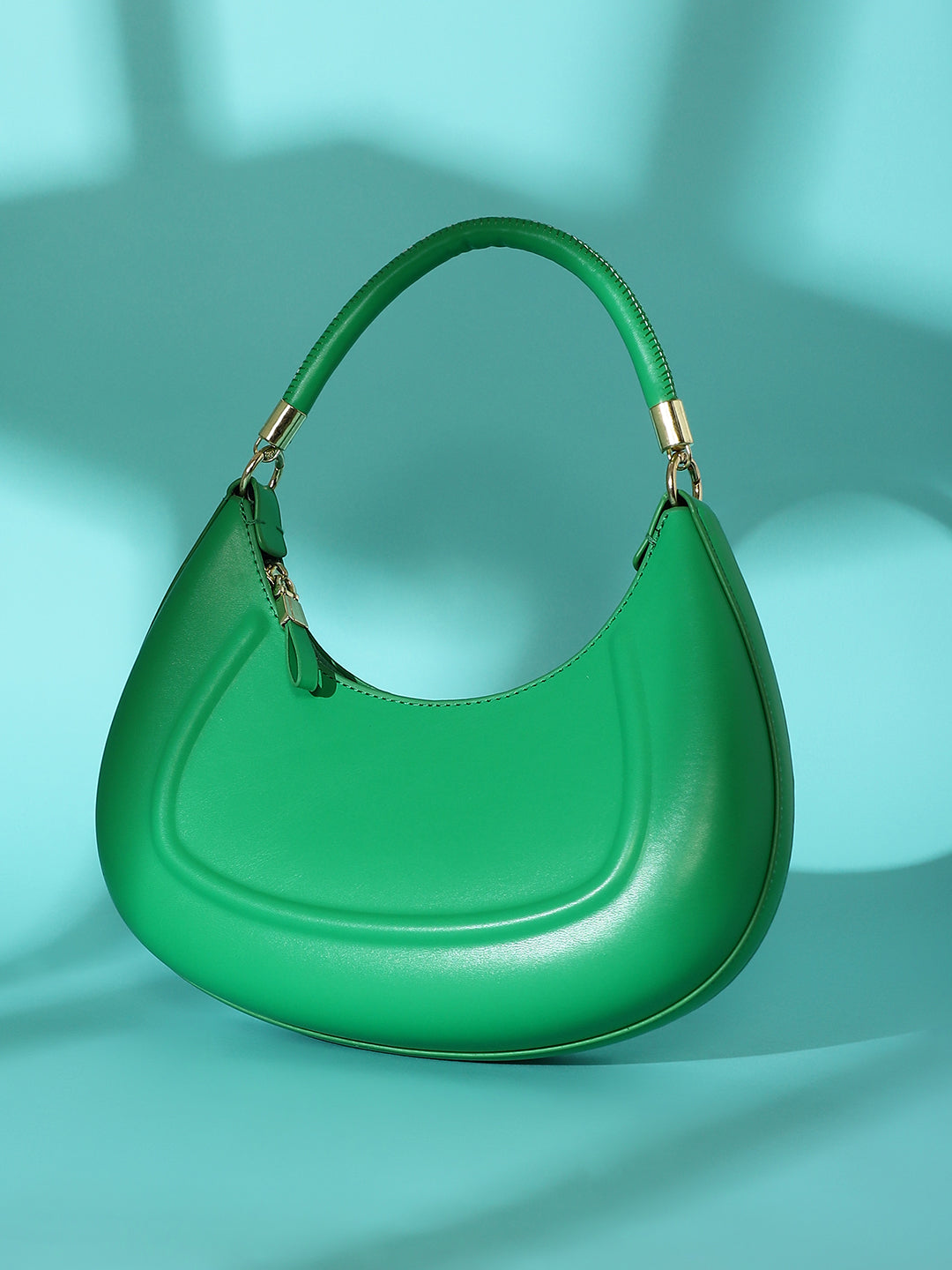 The Curve Hand Bag With Pouch - Shamrock Green