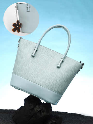 The Basket Hand Bag - Icy Blue