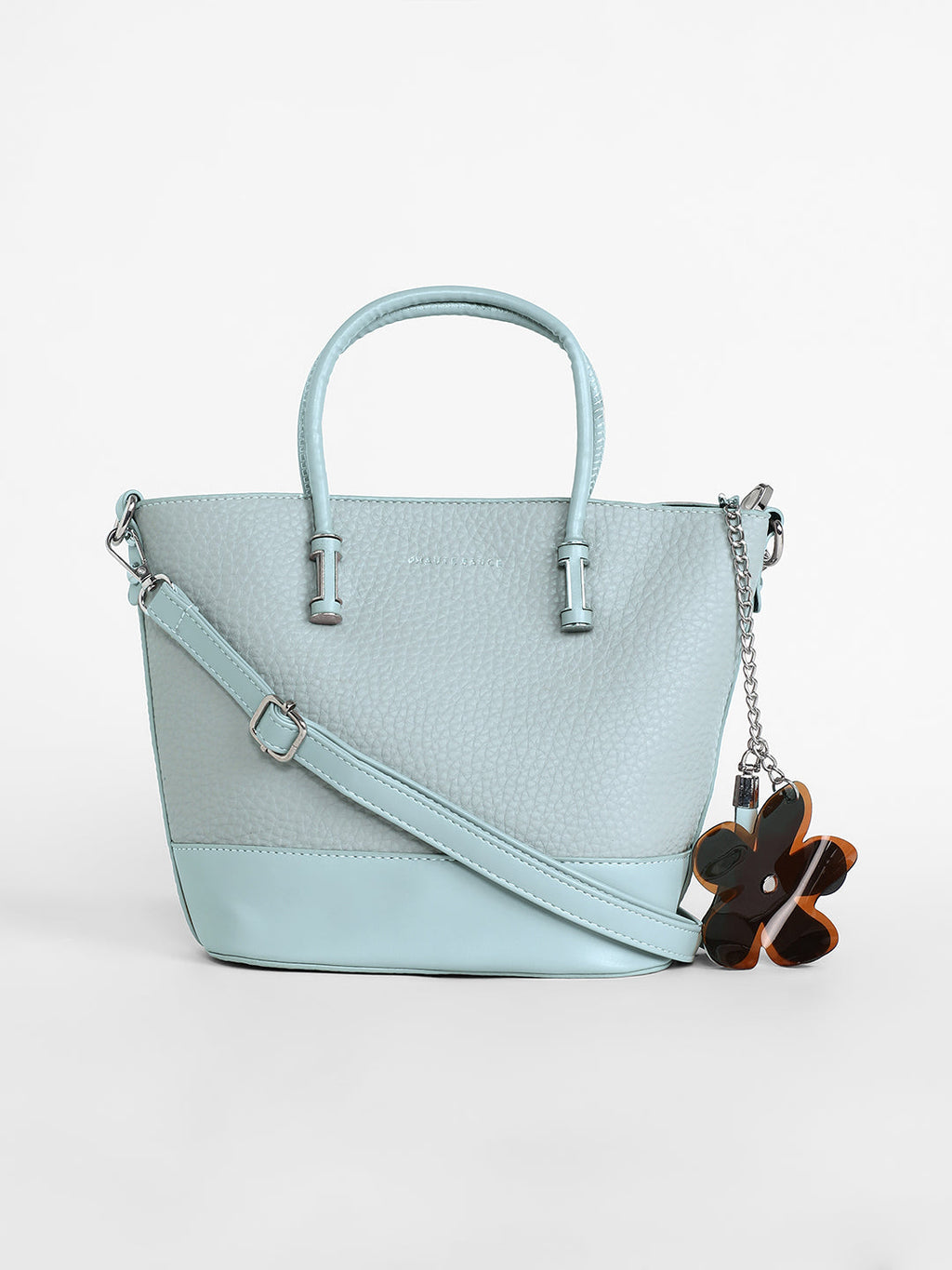 The Basket Hand Bag - Icy Blue