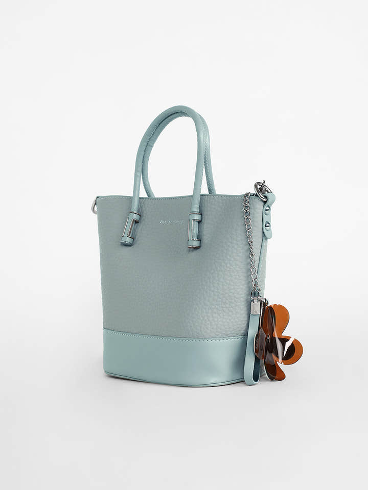The Basket Hand Bag - Icy Blue