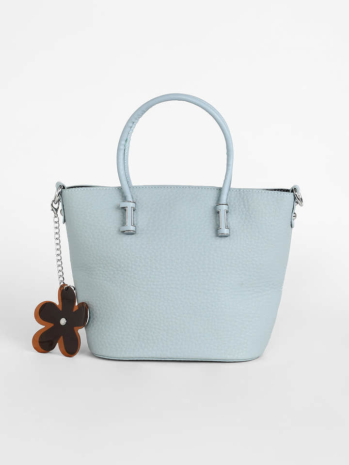 The Basket Hand Bag - Icy Blue