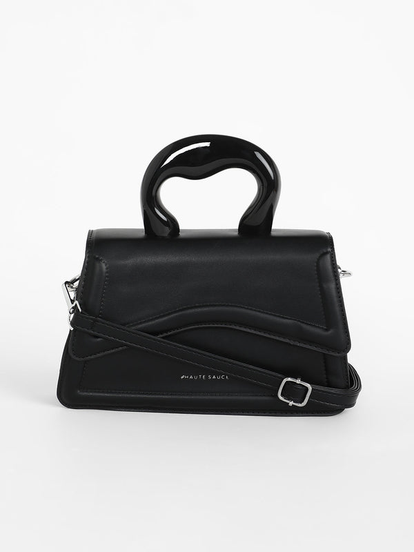 The Caldera Gloss Hand Bag - Midnight Black