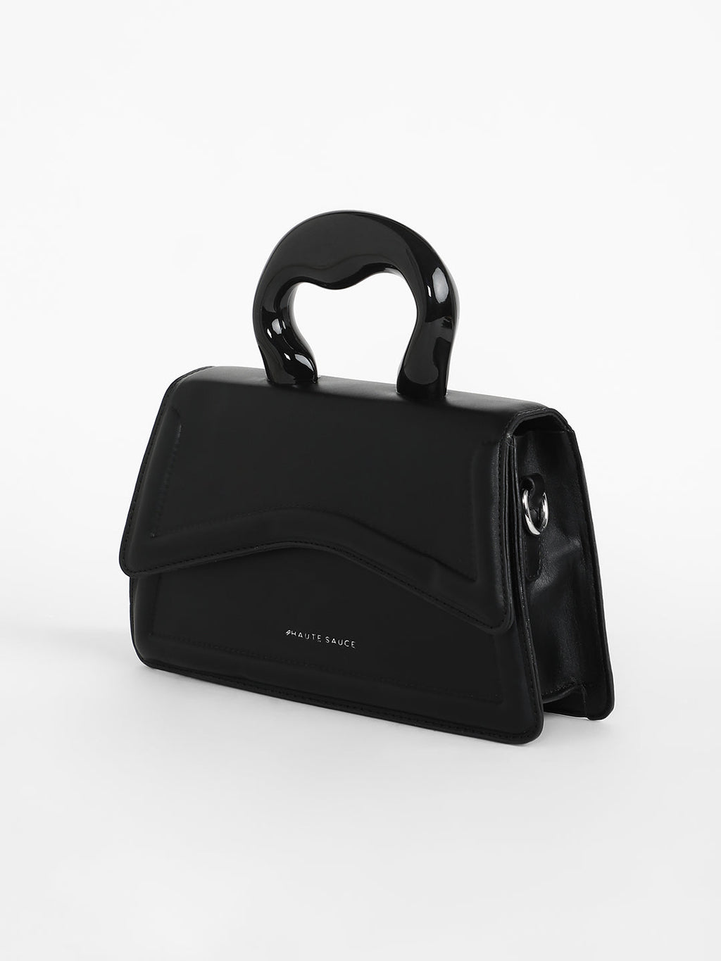 The Caldera Gloss Hand Bag - Midnight Black