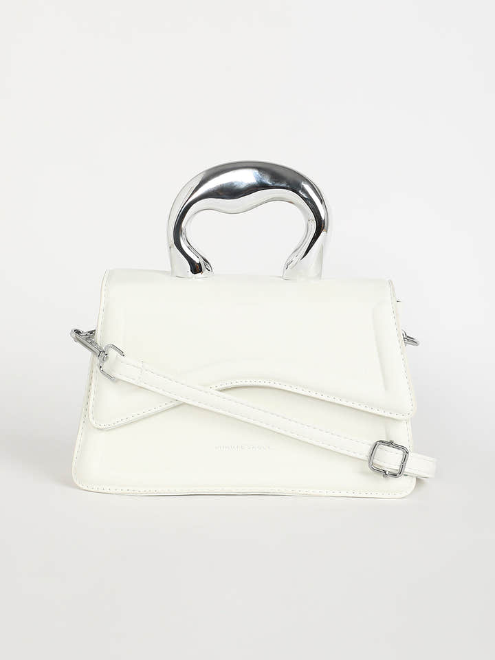 The Caldera Gloss Hand Bag - Chalk White