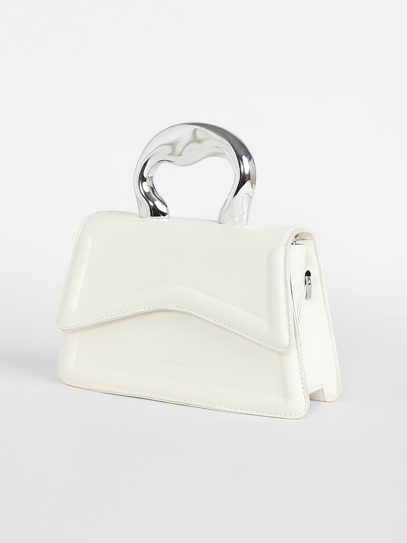 The Caldera Gloss Hand Bag - Chalk White