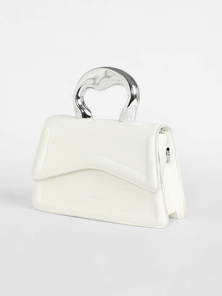 The Caldera Gloss Hand Bag - Chalk White