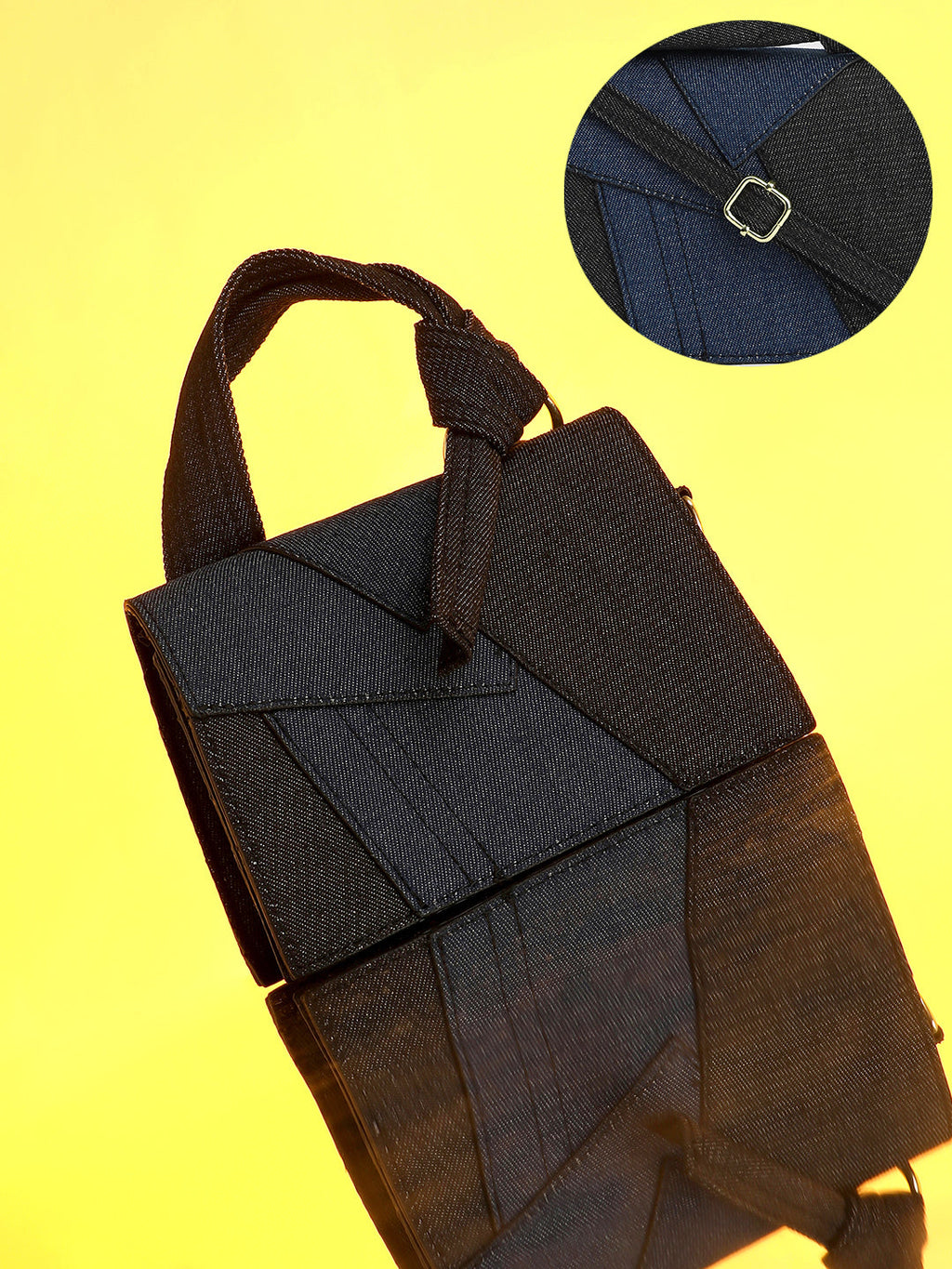 The Denim Sash Hand Bag - Navy Blue