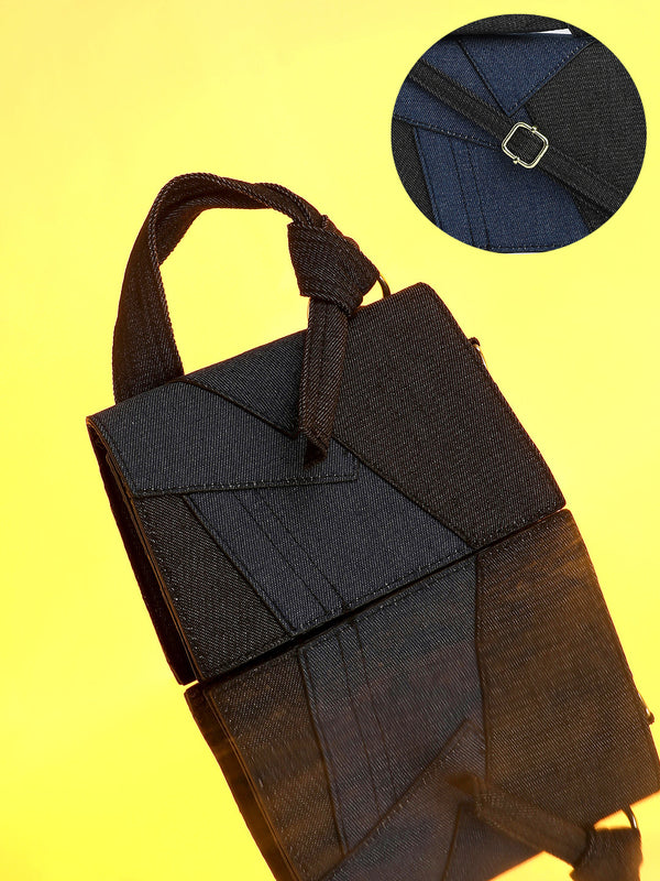 The Denim Sash Hand Bag - Navy Blue