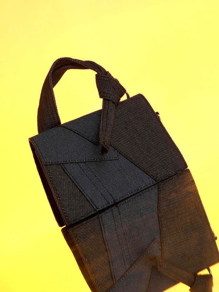 The Denim Sash Hand Bag - Navy Blue