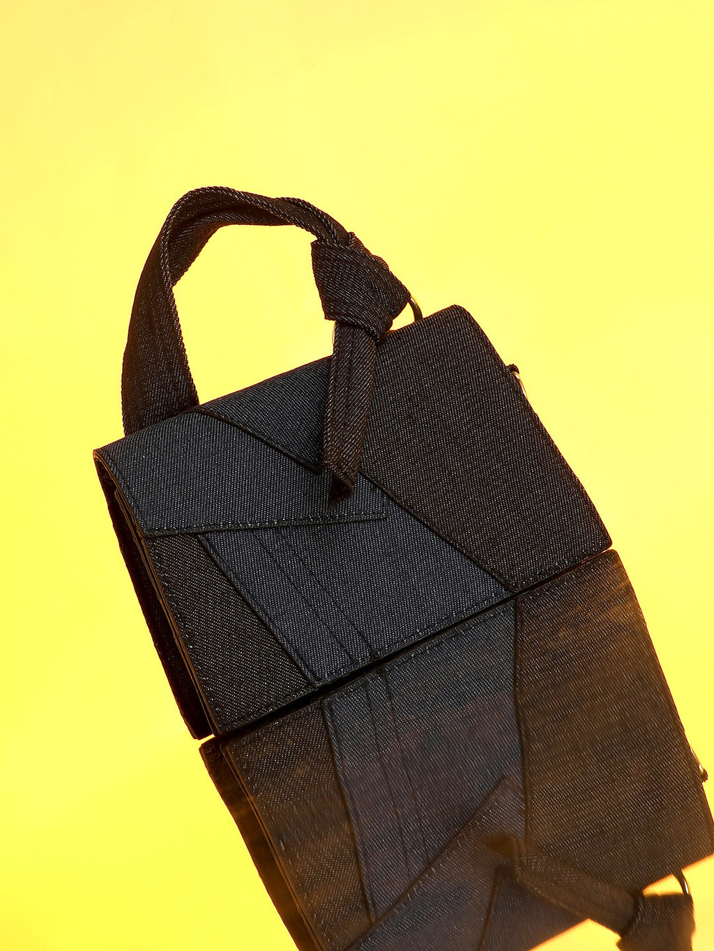 The Denim Sash Hand Bag - Navy Blue