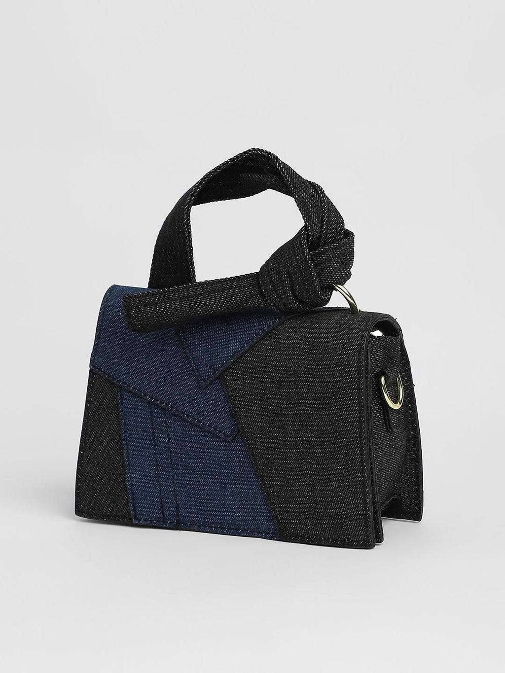 The Denim Sash Hand Bag - Navy Blue