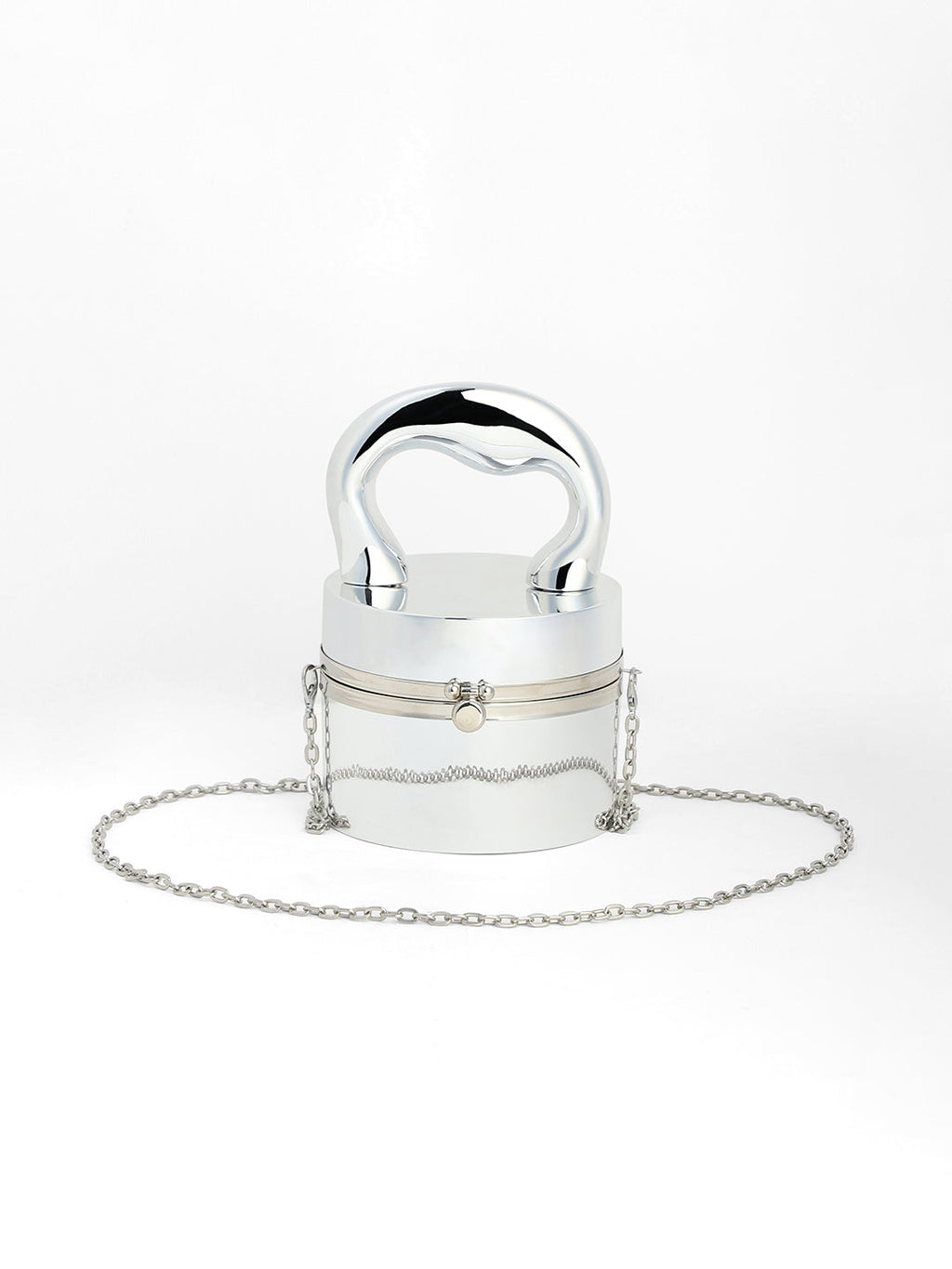 The Caldera Gloss Bucket Bag - Metallic Silver