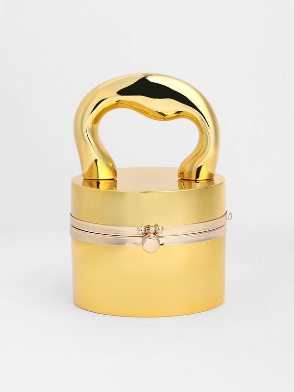 The Caldera Gloss Bucket Bag - California Gold