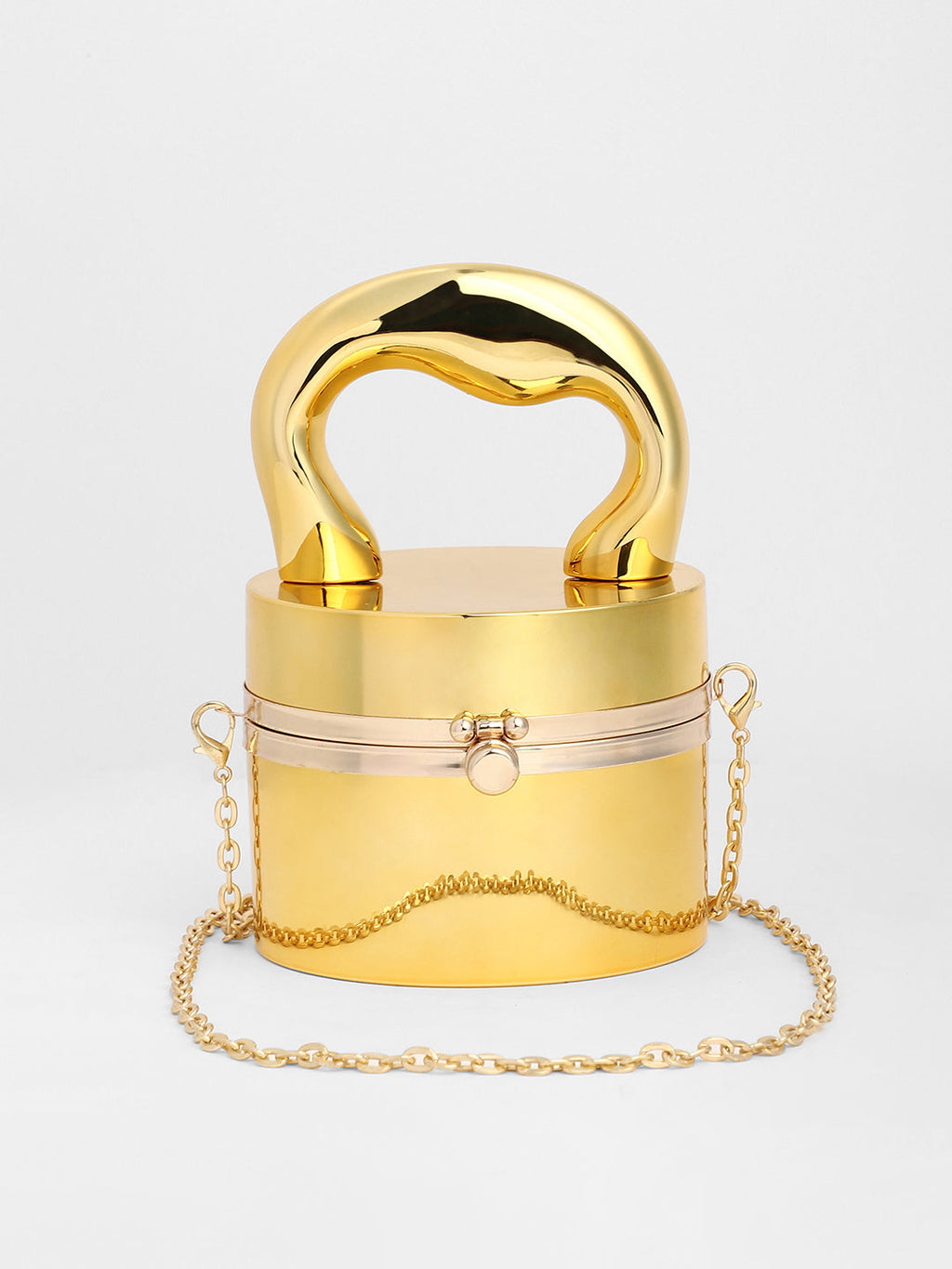 The Caldera Gloss Bucket Bag - California Gold
