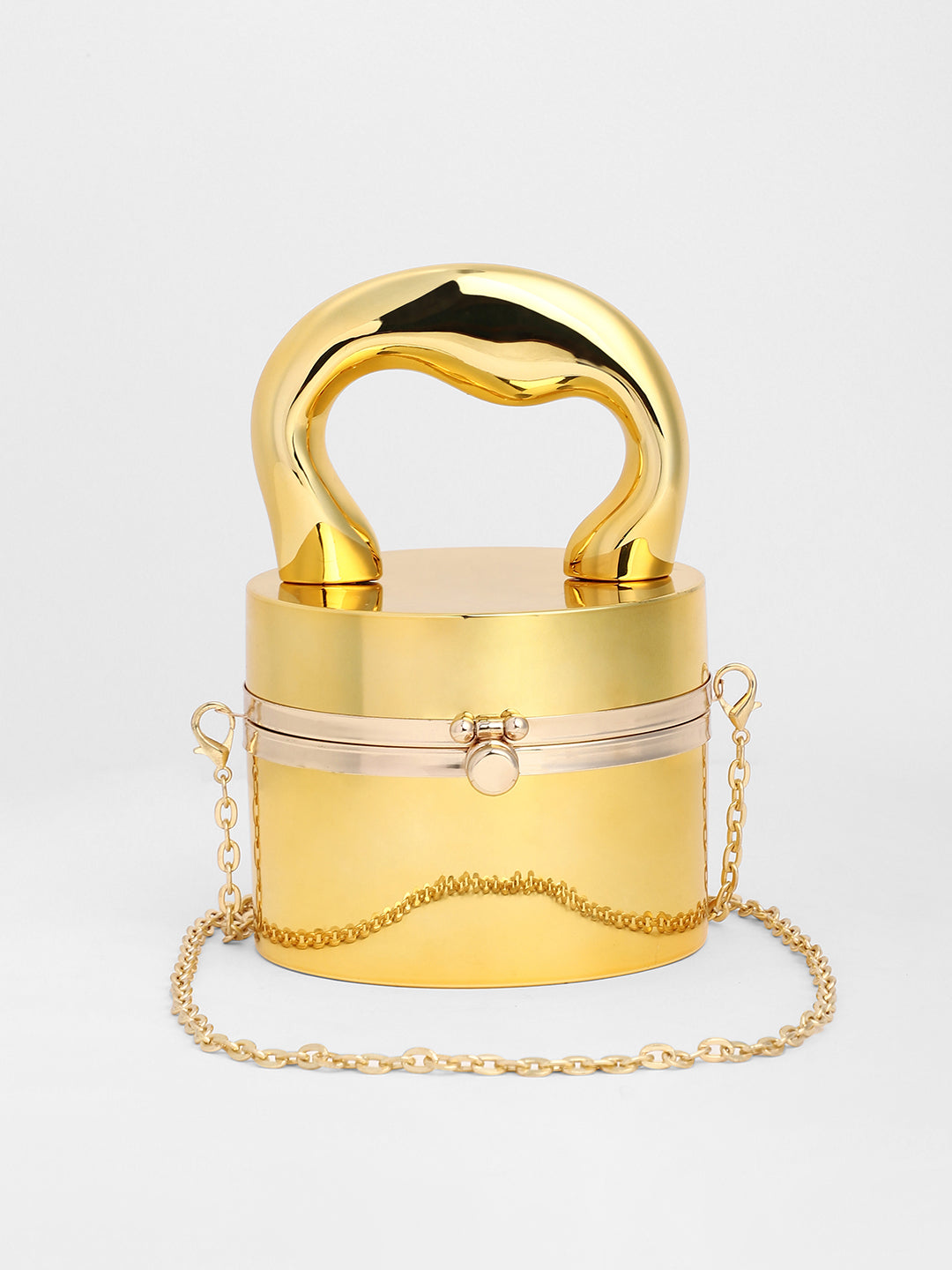 The Caldera Gloss Bucket Bag - California Gold