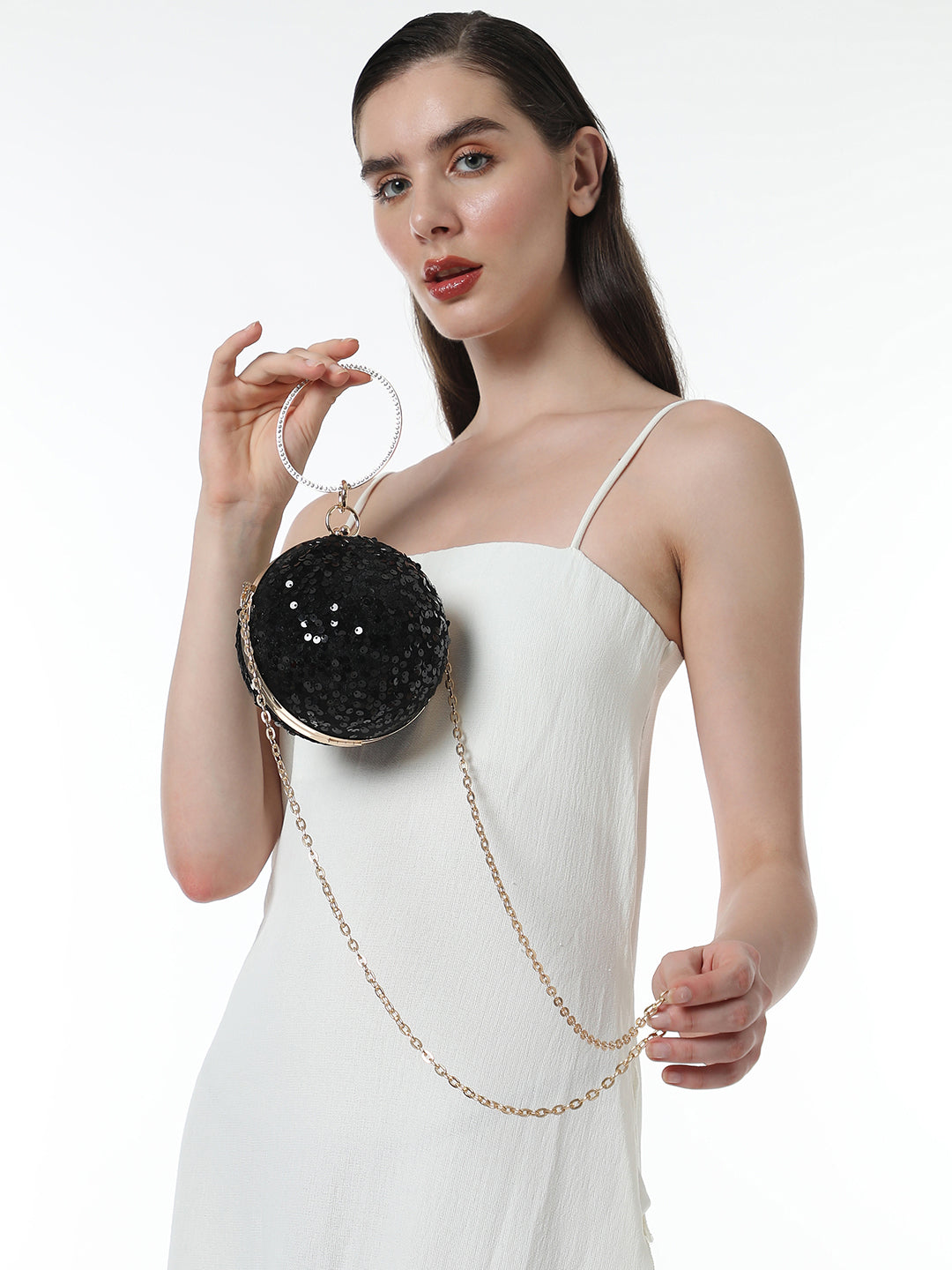 The Discotheque Clutch Bag - Onyx Black