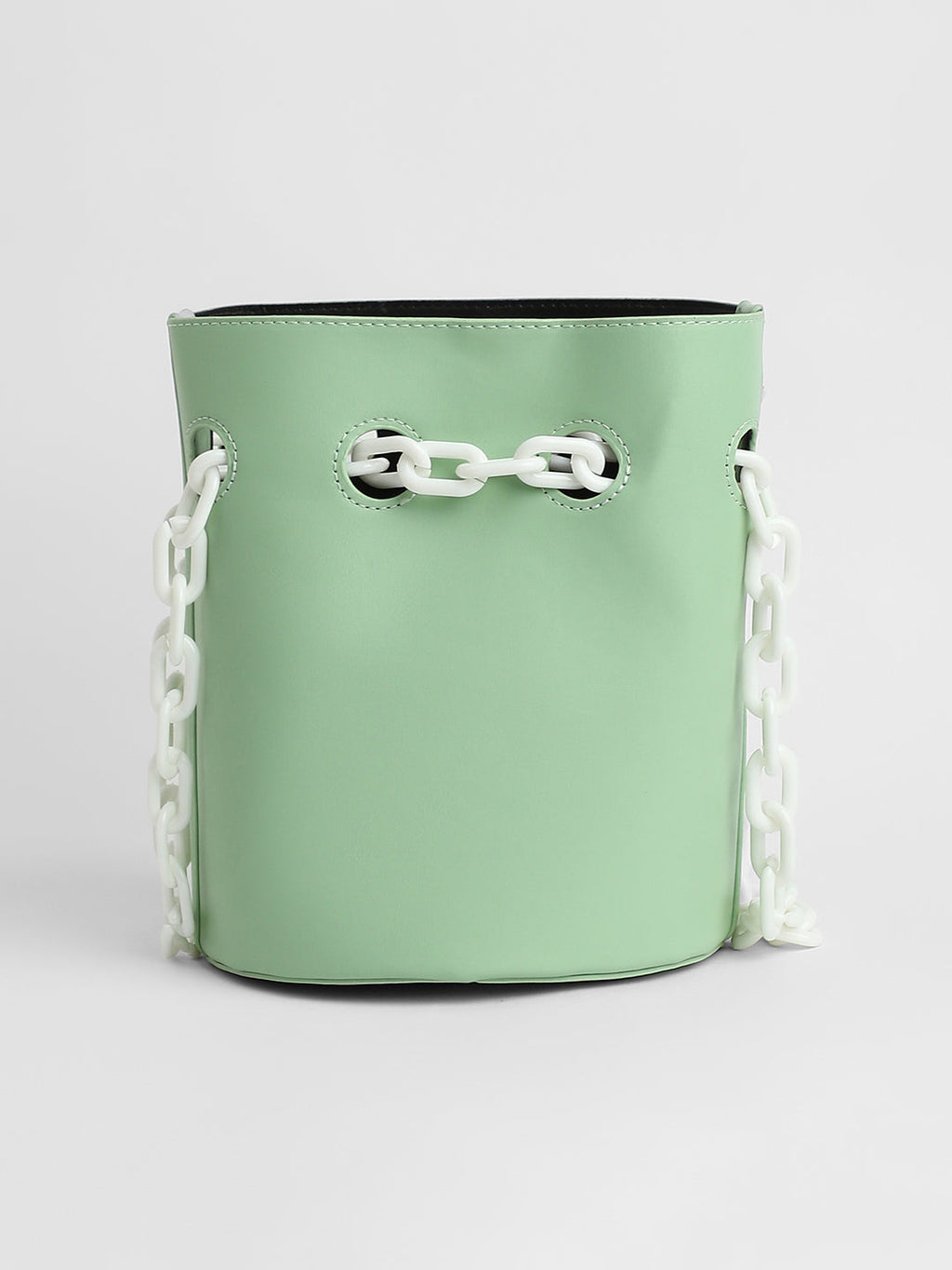The Block-A-Chain Bucket Bag - Pistachio Green