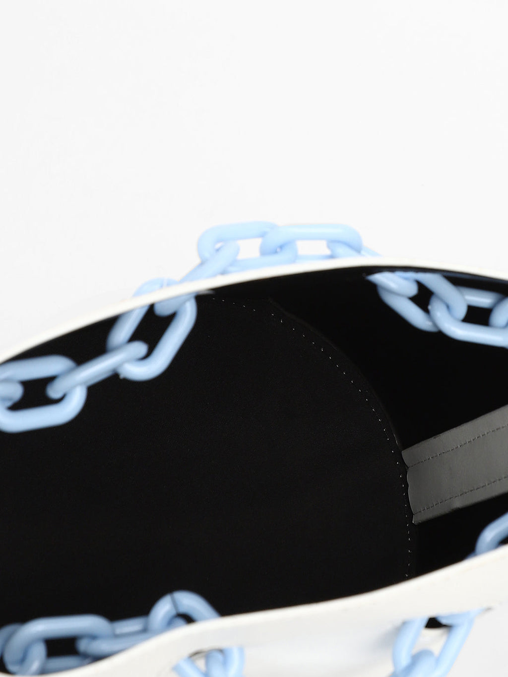 The Block-A-Chain Bucket Bag - Daisy White