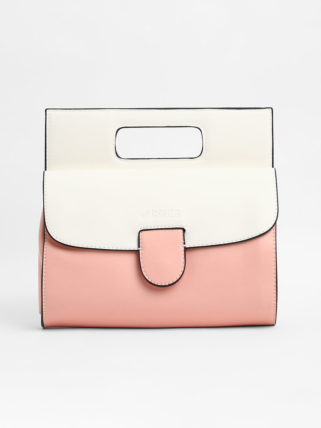 The Envelope Hand Bag - Flamingo Pink & Ivory White