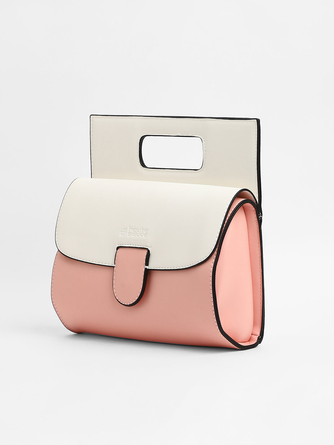 The Envelope Hand Bag - Flamingo Pink & Ivory White