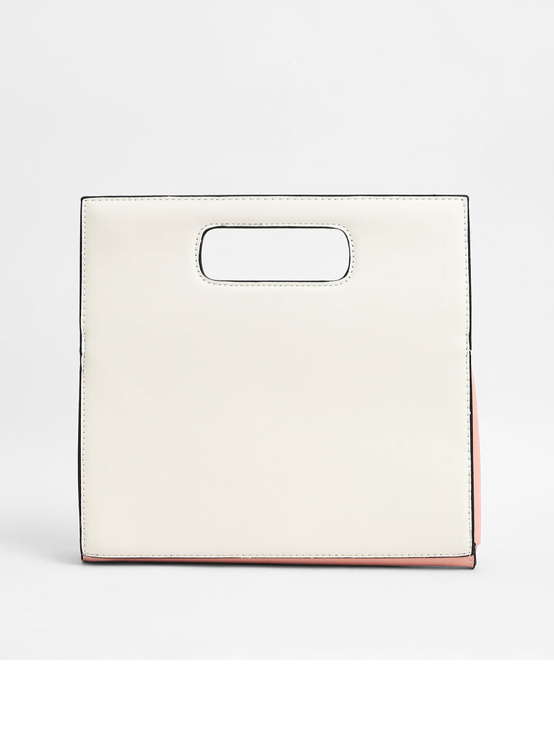 The Envelope Hand Bag - Flamingo Pink & Ivory White