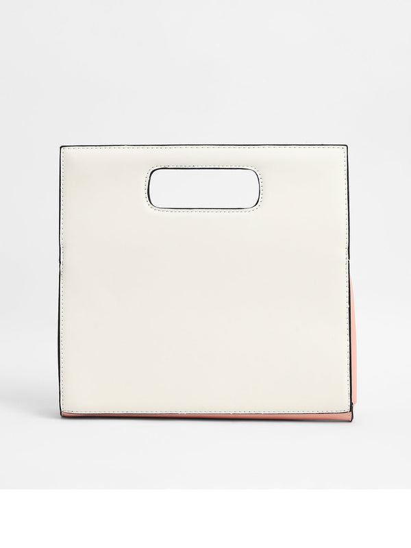 The Envelope Hand Bag - Flamingo Pink & Ivory White