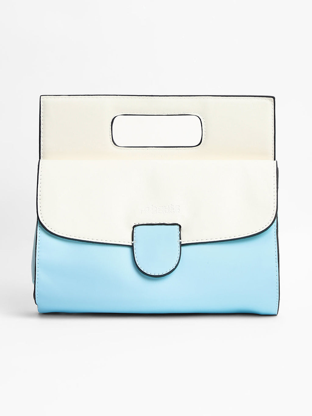 The Envelope Hand Bag - Powder Blue & Ivory White