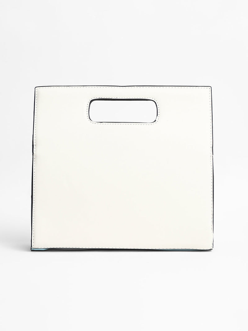 The Envelope Hand Bag - Powder Blue & Ivory White