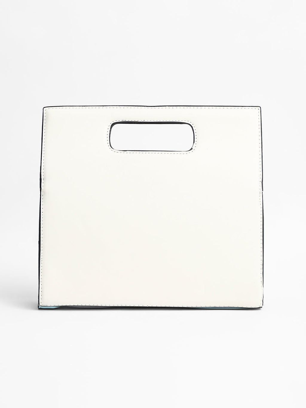 The Envelope Hand Bag - Powder Blue & Ivory White