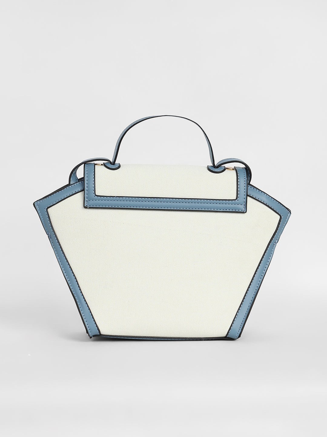 The Roma Canvas Hand Bag - Steel Blue & Cloud White