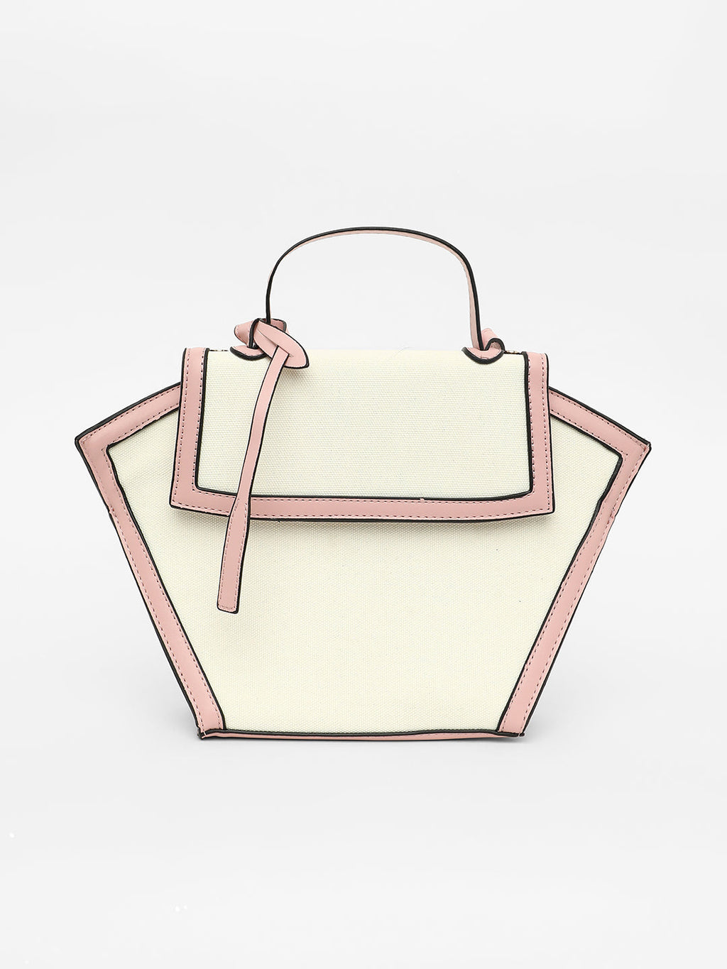 The Roma Canvas Hand Bag - Blush Pink & Cloud White
