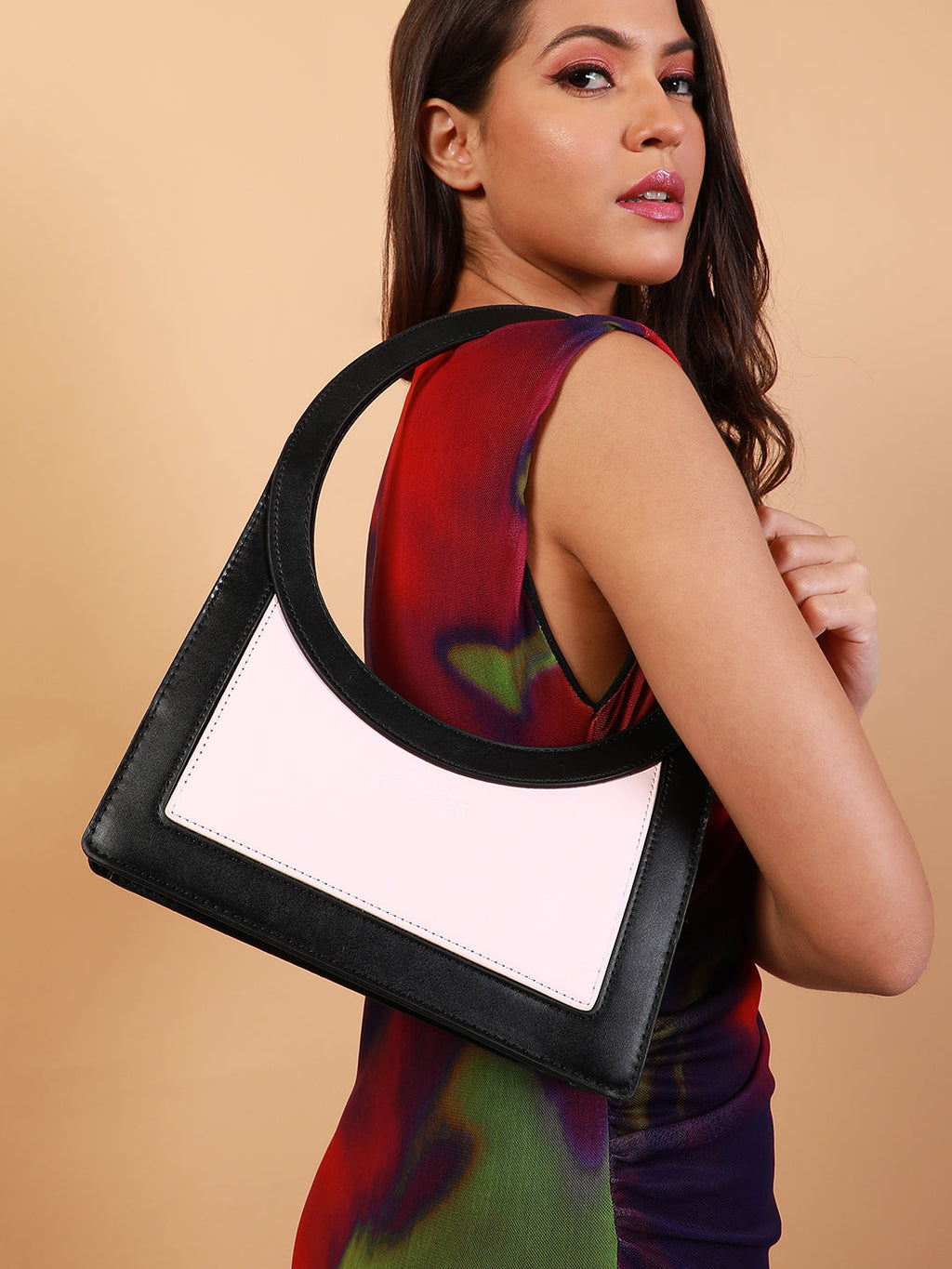 The Aureola Shoulder Bag - Onyx Black & Ivory White