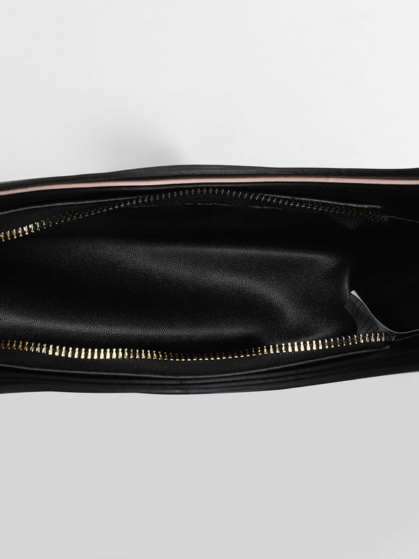 The Aureola Shoulder Bag - Onyx Black & Ivory White