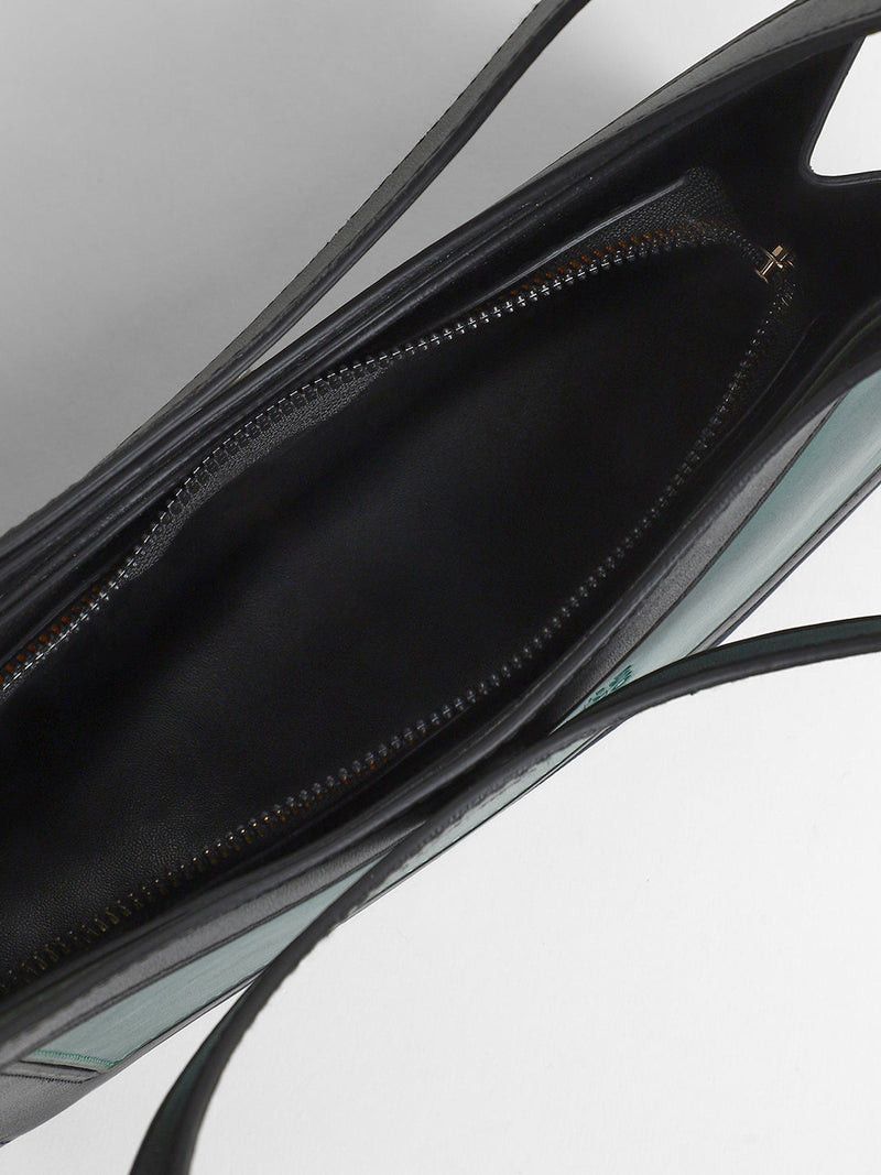 The Aureola Shoulder Bag - Emerald Green:Onyx Black