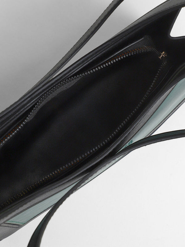 The Aureola Shoulder Bag - Emerald Green:Onyx Black