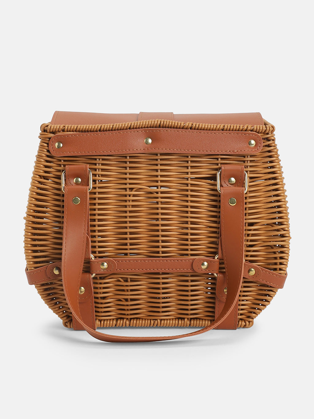 The Riviera Basket Hand Bag-Natural Tan