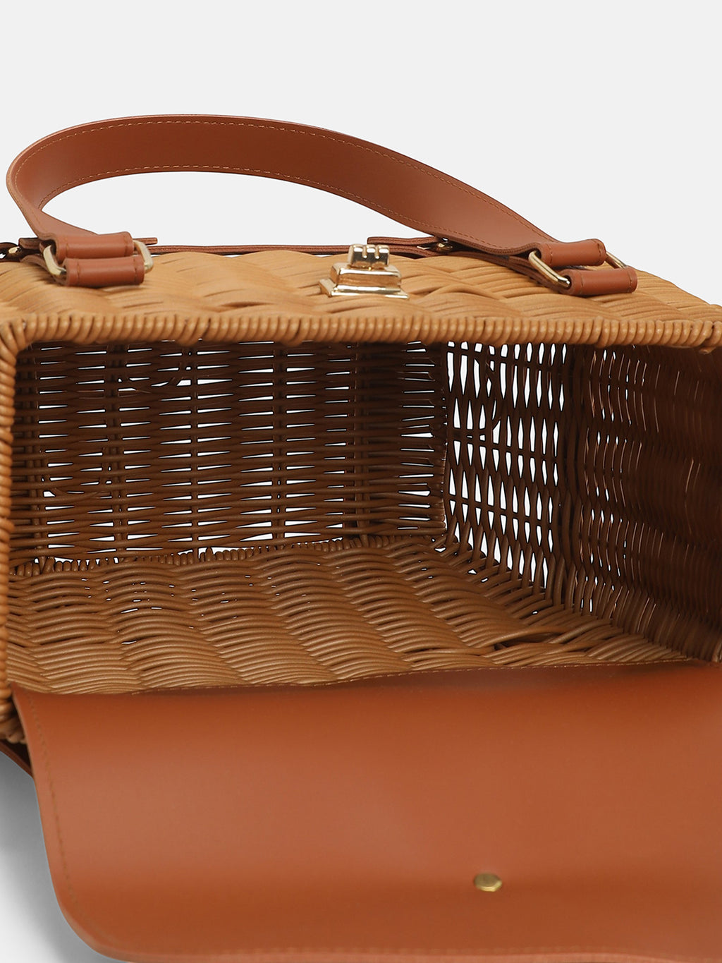 The Riviera Basket Hand Bag-Natural Tan