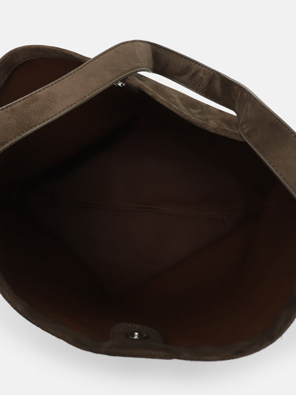 The Bucket Tote Bag With Pouch - Coffee Brown