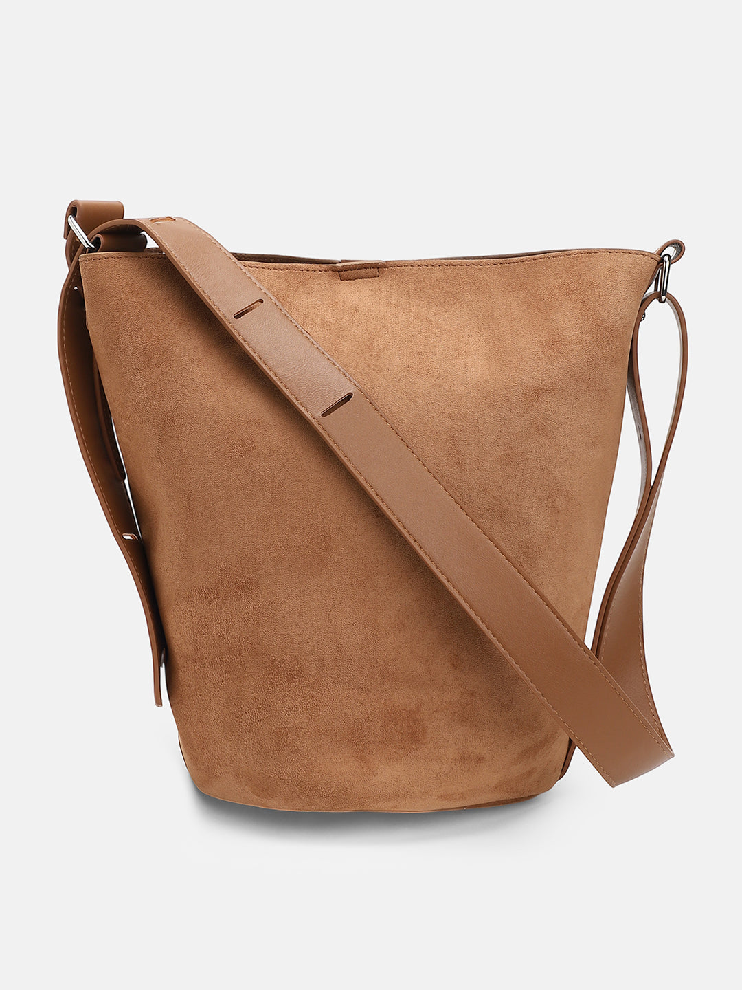 The Bucket Tote Bag With Pouch - Tan Brown