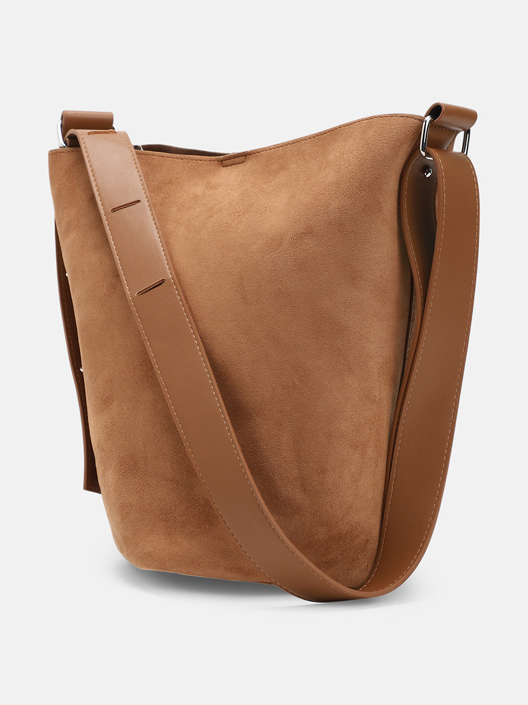 The Bucket Tote Bag With Pouch - Tan Brown