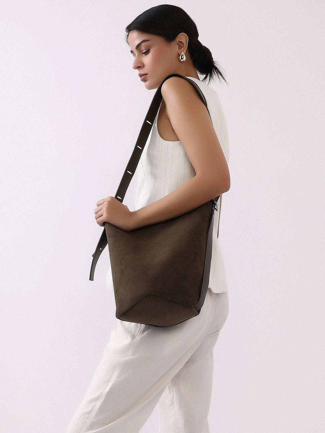 The Bucket Tote Bag With Pouch - Seaweed Green