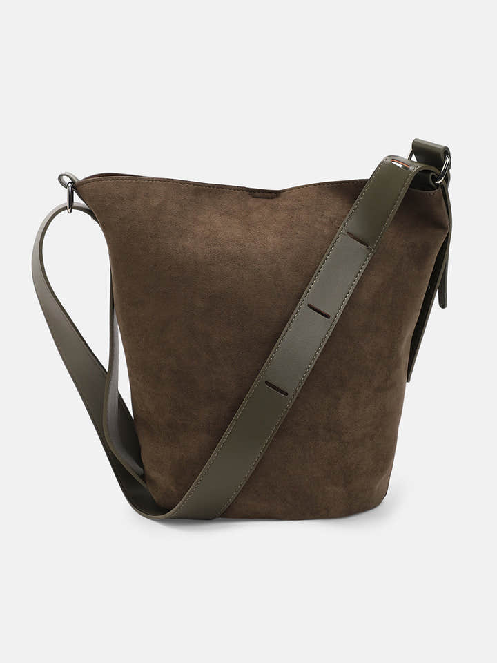 The Bucket Tote Bag With Pouch - Seaweed Green